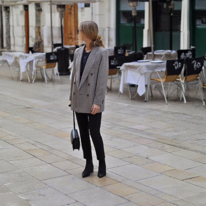 Rosetti - Vintage Dobbeltknappet Plaid Blazer