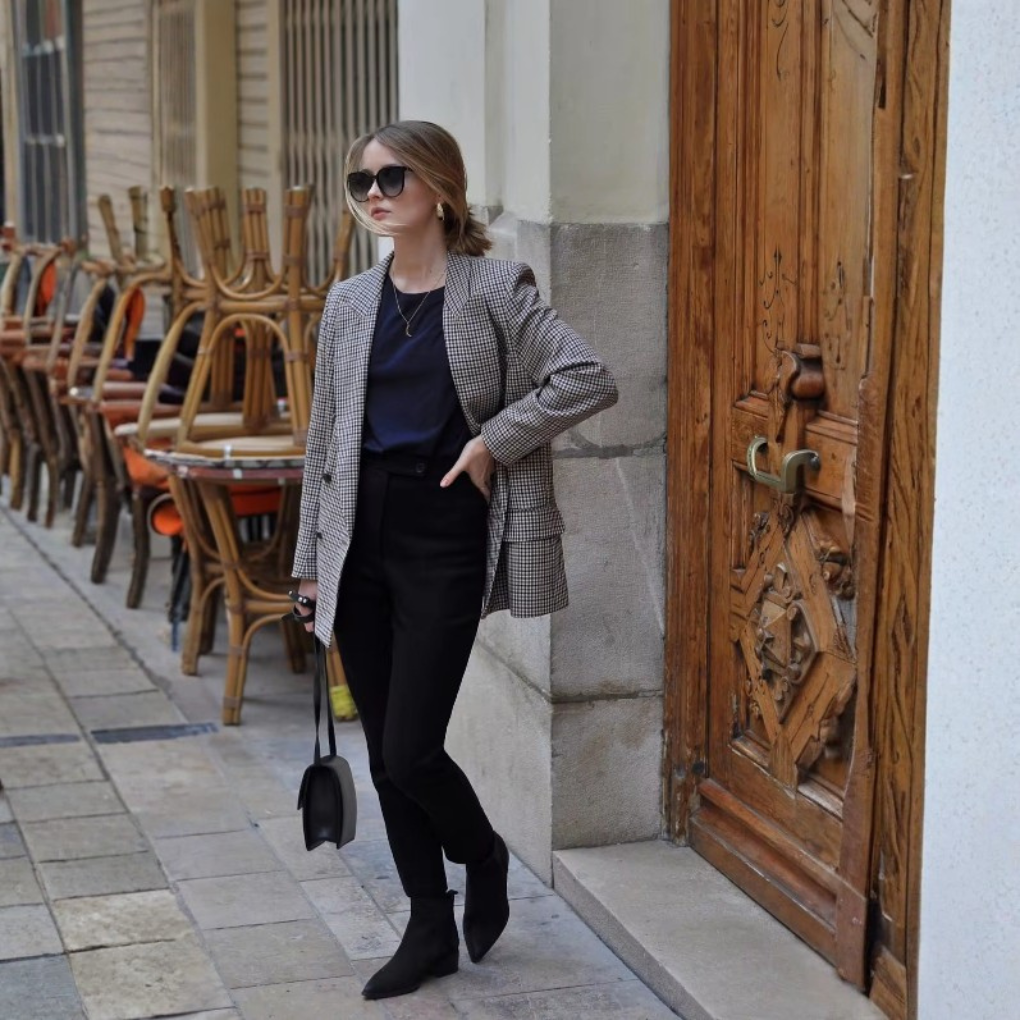 Rosetti - Vintage Dobbeltknappet Plaid Blazer