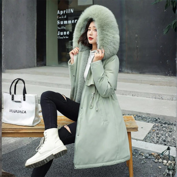 Vexana - Vinter Puffer Parka med Pelskrave