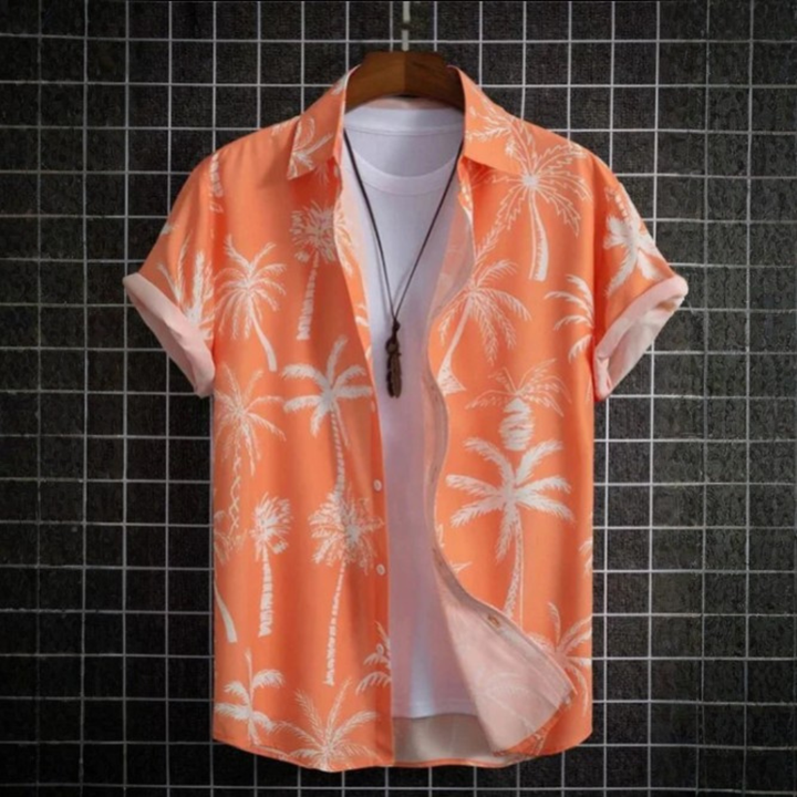 3D Flower Print Hawaii-Skjorte