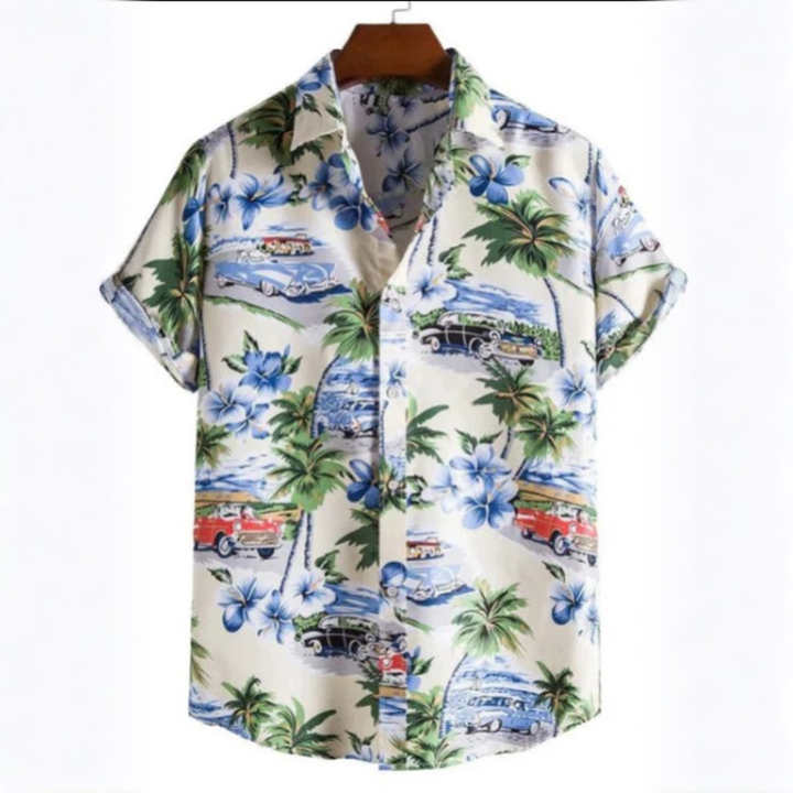 3D Flower Print Hawaii-Skjorte