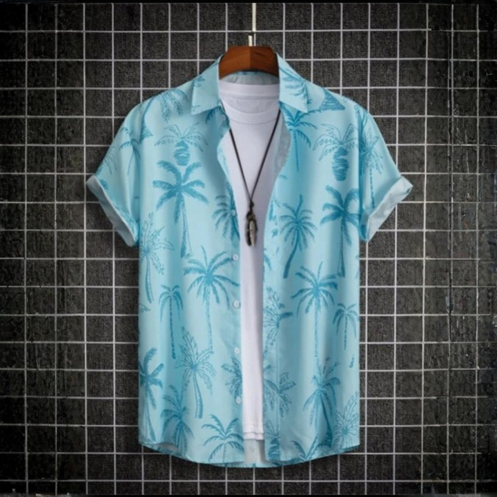 3D Flower Print Hawaii-Skjorte