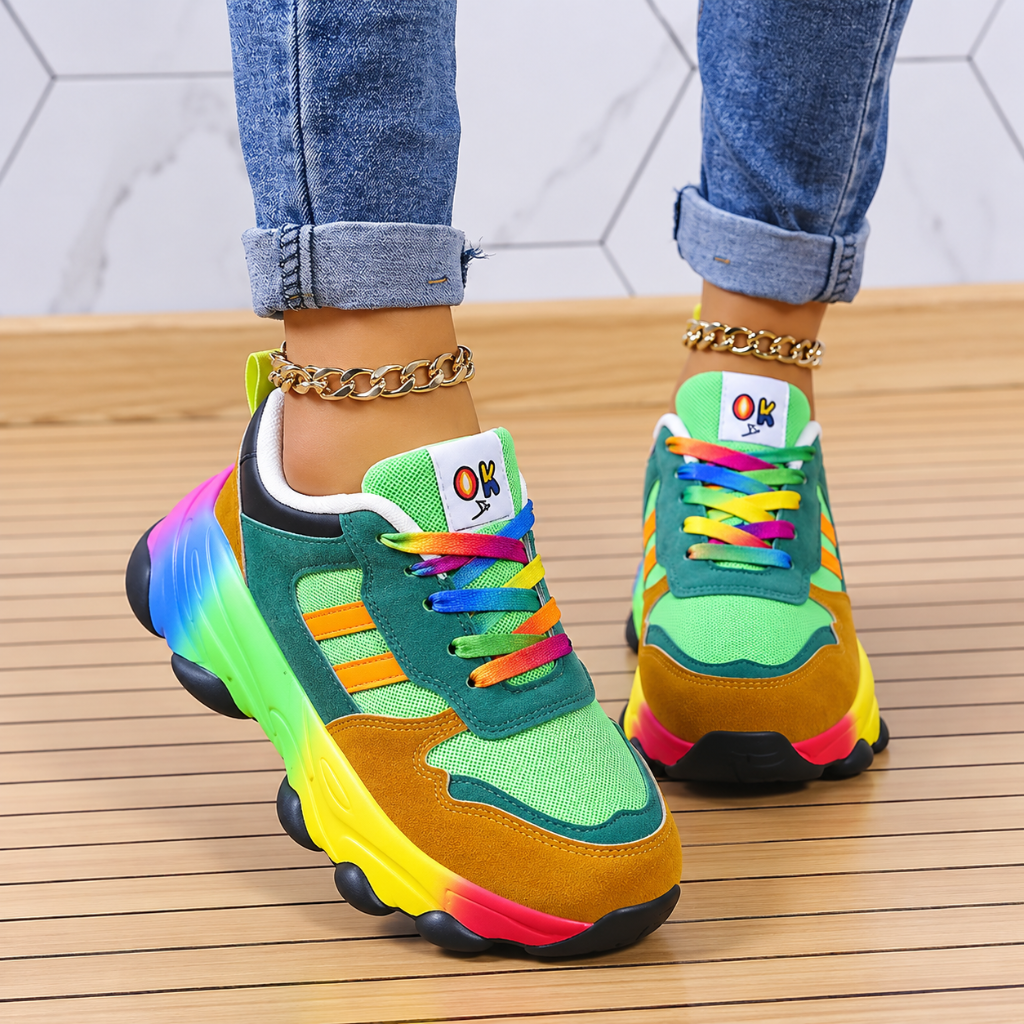 Farverige ortopædiske sneakers til kvinder