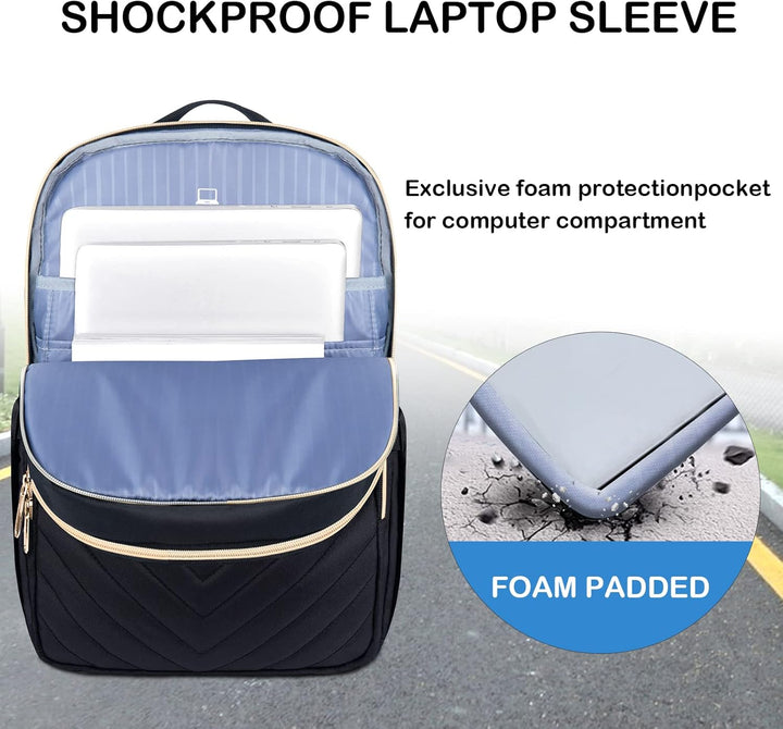 Let vandtæt laptop-rygsæk med USB-port – kompatibel med 15,6"
