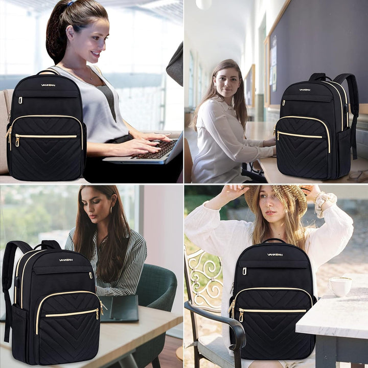 Let vandtæt laptop-rygsæk med USB-port – kompatibel med 15,6"