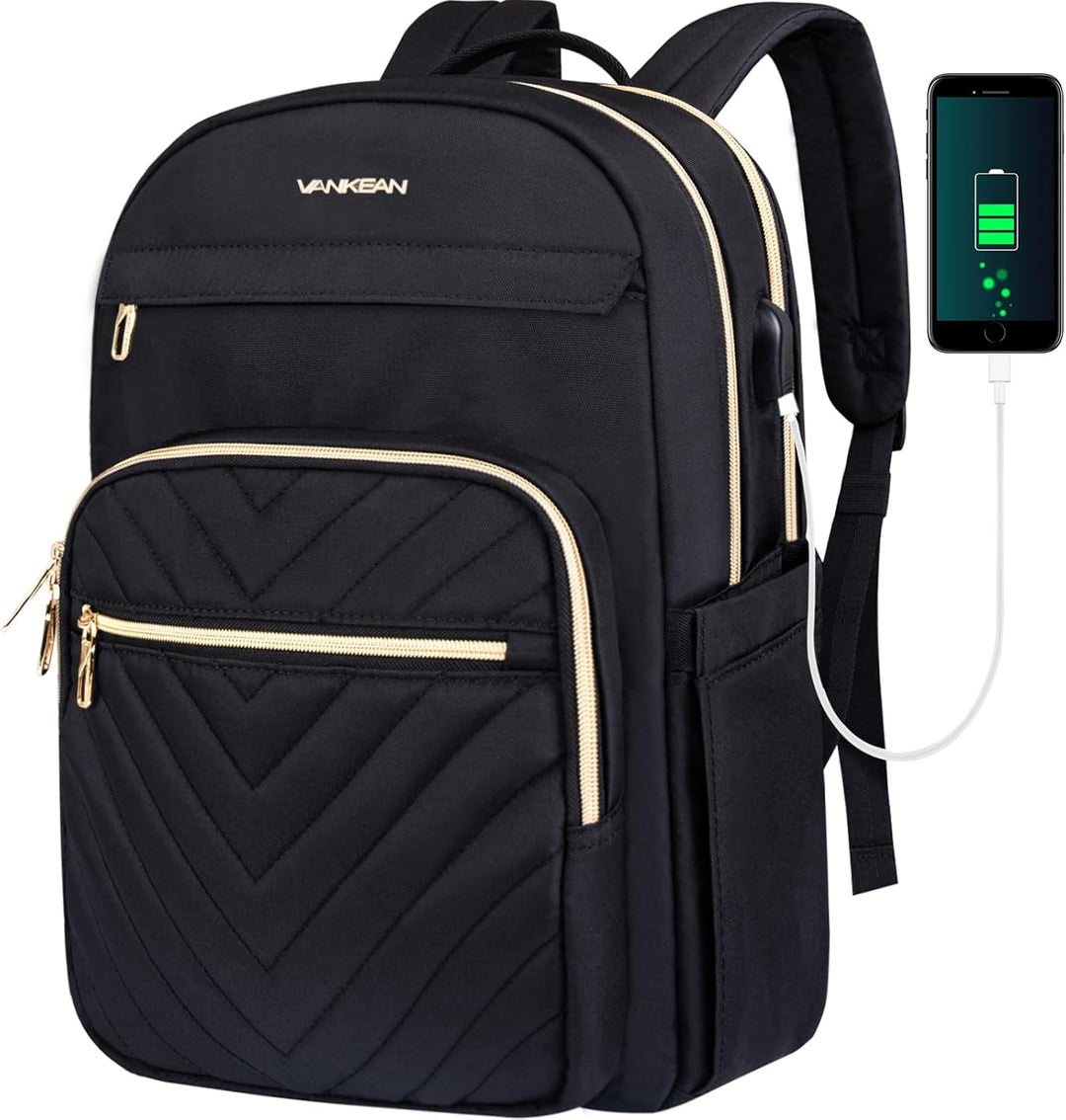 Let vandtæt laptop-rygsæk med USB-port – kompatibel med 15,6"