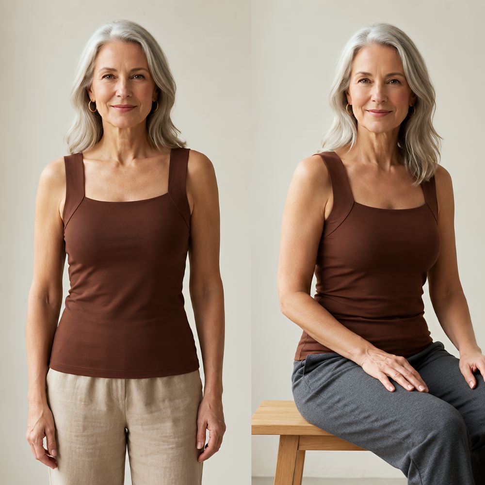 Komfort-tanktop med indbygget BH-støtte