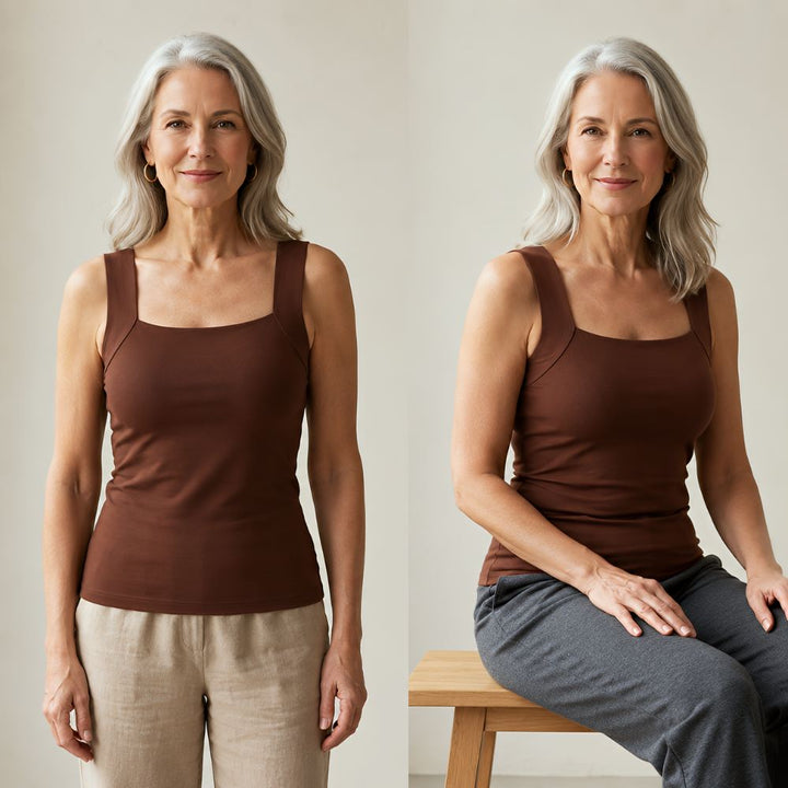 Komfort-tanktop med indbygget BH-støtte