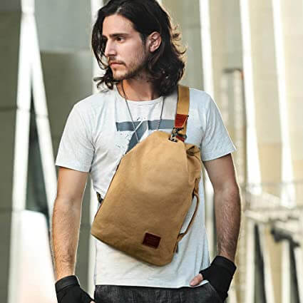 Vandafvisende crossbody-taske i canvas med tyverisikret lomme – MultiWear