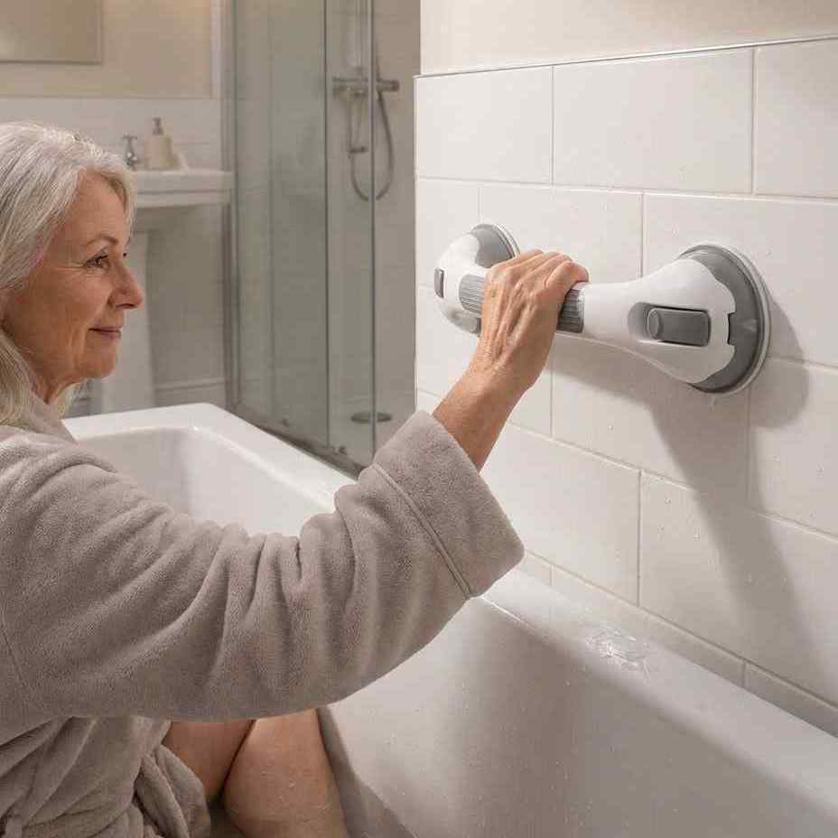 Sugegreb til brusebadet, sikkerhedsgreb til badeværelset uden boring, 15,7 tommer
