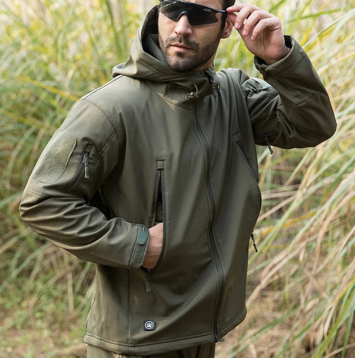 Vandtæt, vindtæt outdoorsæt med jakke og bukser, foret med fleece
